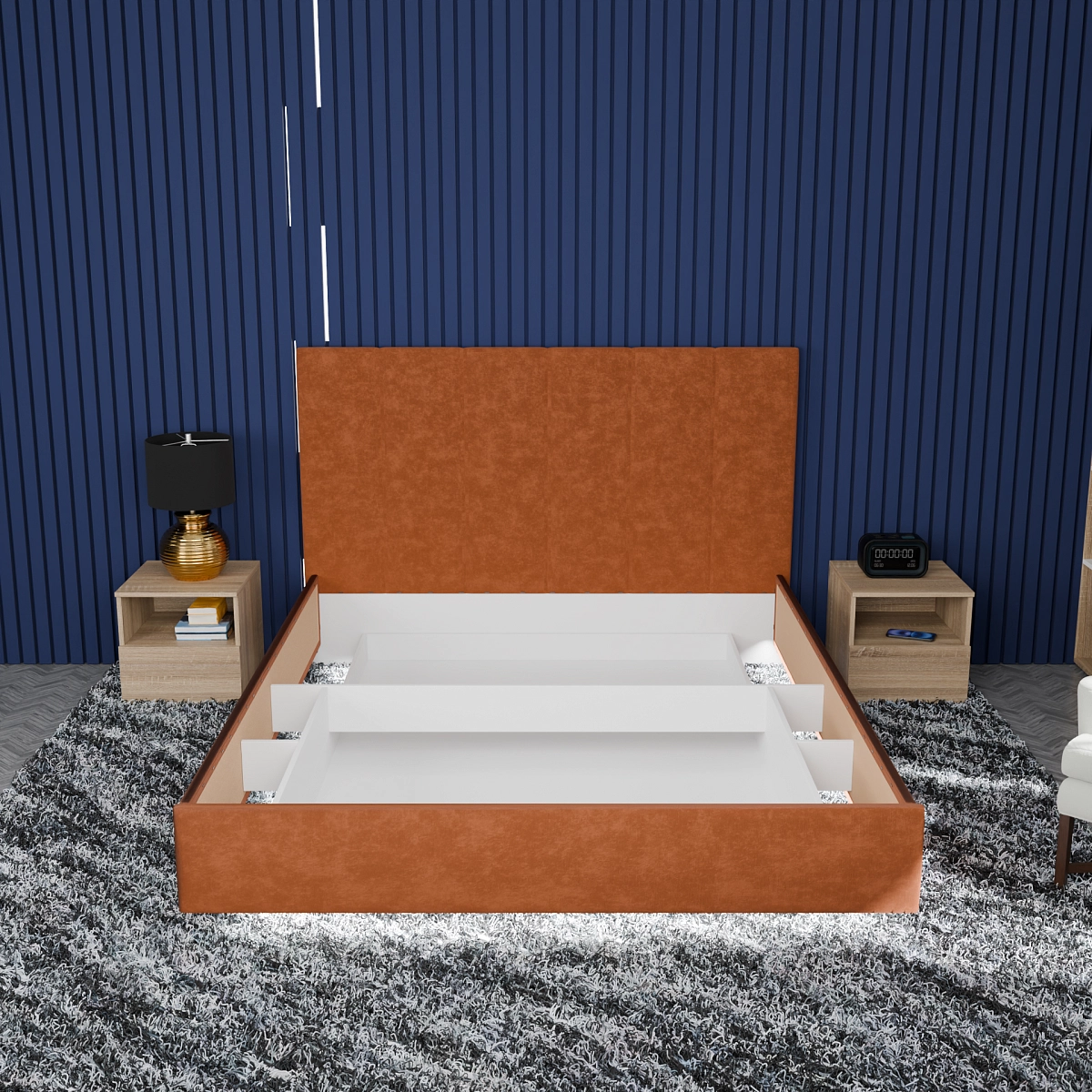 Кровать с подъемным механизмом Диона Оранжевая 160х200 (avatr12)