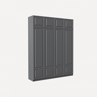 Шкаф с антресолью и фрезерованными фасадами Альтаир Графит (Оргей+)
